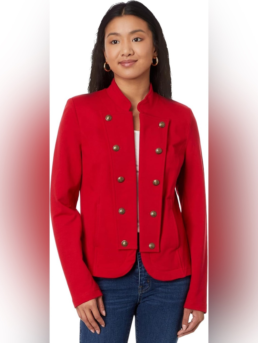 Tommy Hilfiger Red Military-Style Blazer - Picture 3 of 8